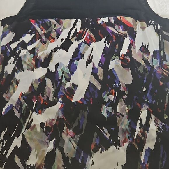 Mexx Sheer Sleeveless Color Splash Top Black Size 12 - Picture 10 of 16